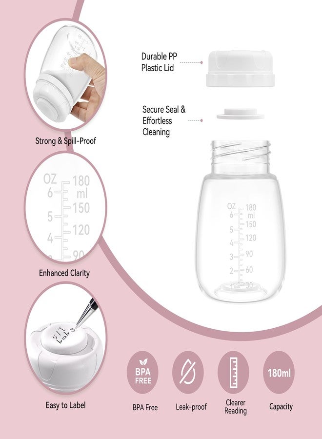 TOVVILD Replacement Pump Bottles for Spectra/Motif Luna/Most Wide-Mouth Flanges, S1 S2 Milk Storage Bottle for Pumping, 6oz/180ml - Image 4